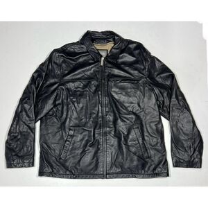 Wilsons Black Leather Jacket Mens Size 2XLT Removable Liner‎ NO LINER